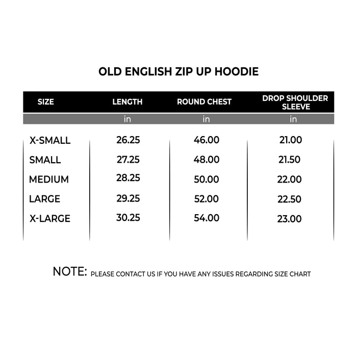 Old English Zip Up Unisex Hoodie - IRONGEAR Fitness