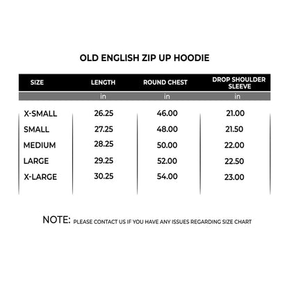 Old English Zip Up Unisex Hoodie - IRONGEAR Fitness