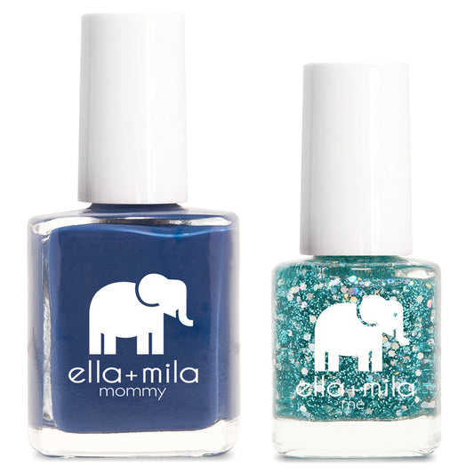 Mommy & Me set: Once in a Blue Luna and Starlight nail polish bottles – ella+mila