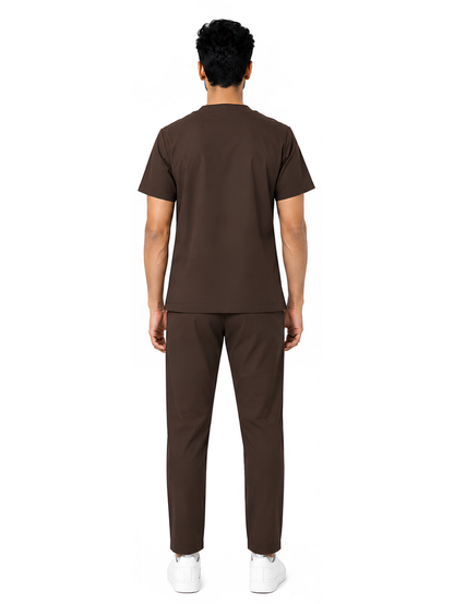 ONYX 4 POCKET MANDARIN MEN (BROWN) SCRUB