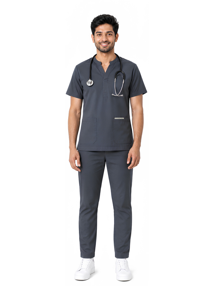 ONYX 4 POCKET MANDARIN MEN (GREY) SCRUB