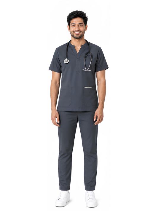 ONYX 4 POCKET MANDARIN MEN (GREY) SCRUB