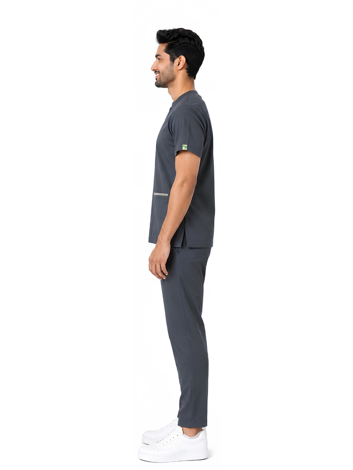 ONYX 4 POCKET MANDARIN MEN (GREY) SCRUB