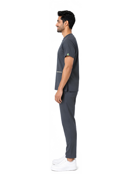ONYX 4 POCKET MANDARIN MEN (GREY) SCRUB