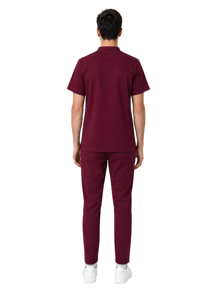 ONYX 4 POCKET MANDARIN MEN (MAROON) SCRUB