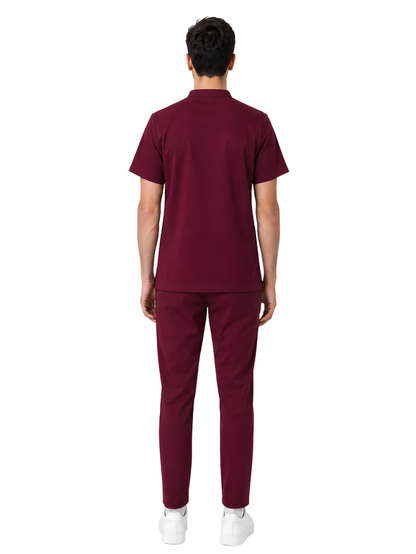 ONYX 4 POCKET MANDARIN MEN (MAROON) SCRUB