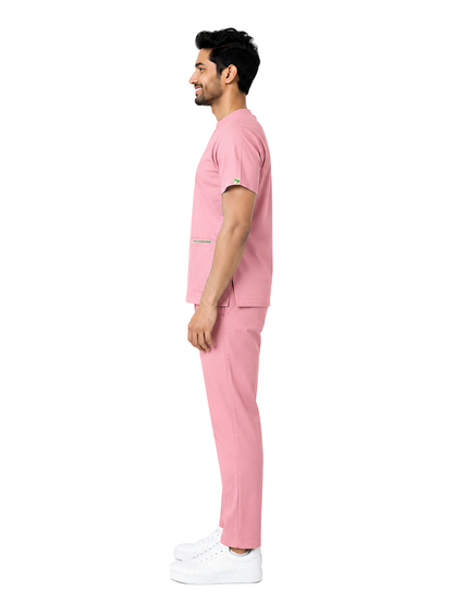 ONYX 4 POCKET MANDARIN MEN (PINK) SCRUB