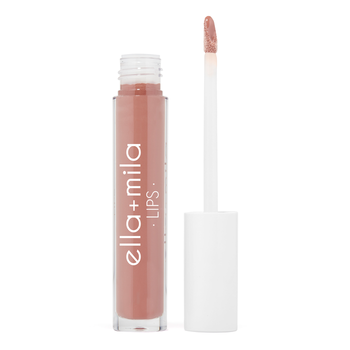 Overqualified peachy nude lip gloss tube with applicator wand – ella+mila Lips
