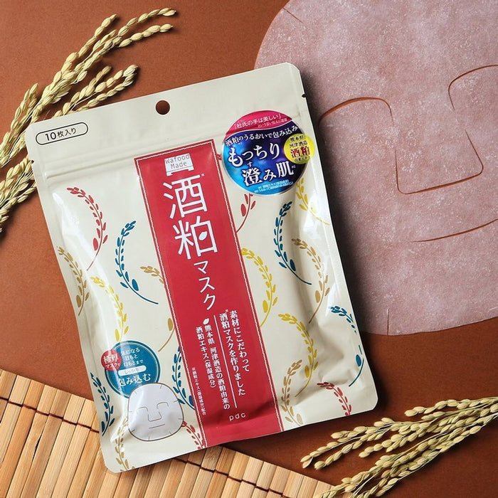 PDC Wafood Made Sake Sheet Mask (10 Sheets) قناع ورقي مصنوع من الساكي من إنتاج شركة PDC Wafood - Princess Cosmetics Qatar