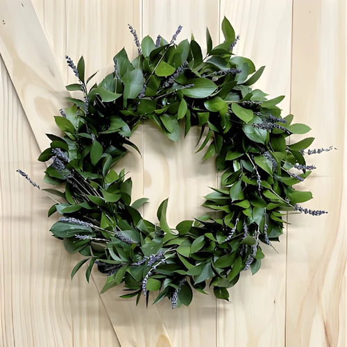 Loving Lavender Greenery wreath close up