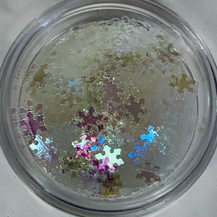 Iridescent Snowflakes Glitter Shapes