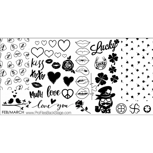 PF Stamping Plate FEB/MARCH Valentines Day / St.Patricks Day