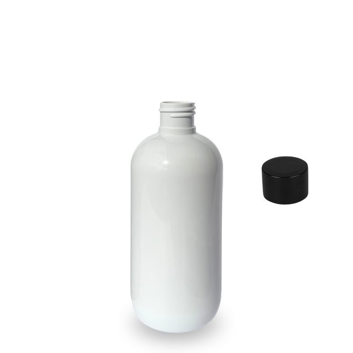 Plastic Bottle rPET - 'Squat Boston' - 250ml - (Screw Cap) - 24mm (24/410)