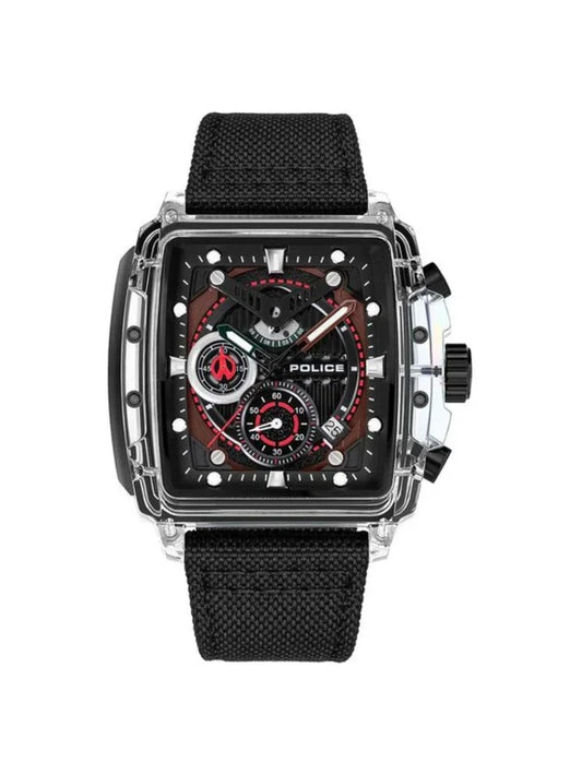 Police Rectangle Black Dial Chronograph Watch With Interchangeable Straps  - PLPEWGC00770X0
