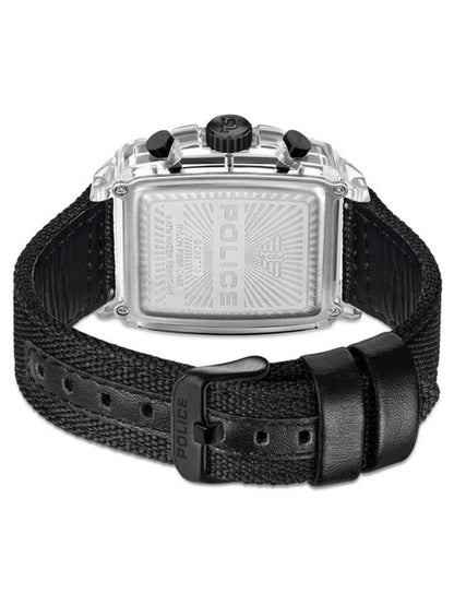 Police Rectangle Black Dial Chronograph Watch With Interchangeable Straps  - PLPEWGC00770X0