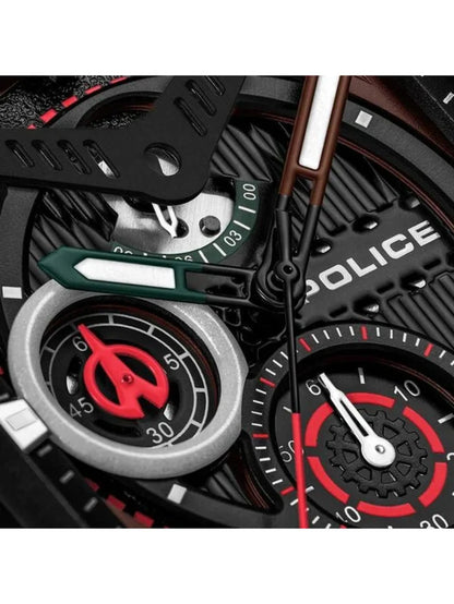 Police Rectangle Black Dial Chronograph Watch With Interchangeable Straps  - PLPEWGC00770X0