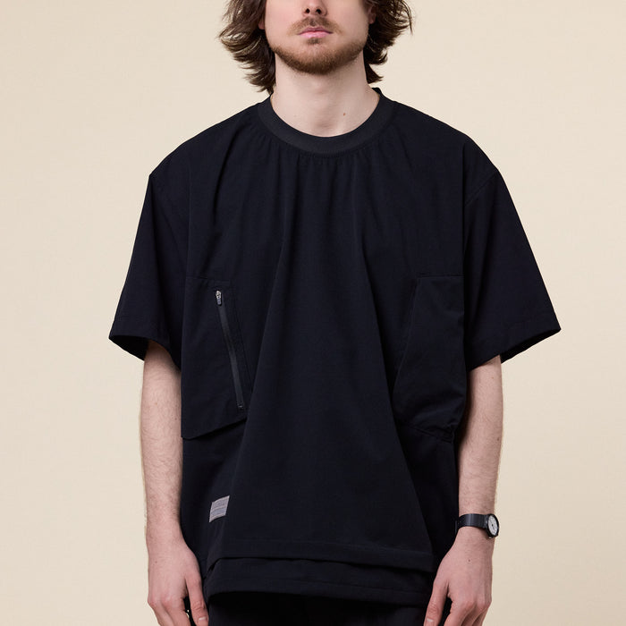 Poliquant - Short Sleeve Layered Pullover - Black