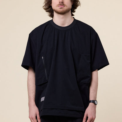 Poliquant - Short Sleeve Layered Pullover - Black
