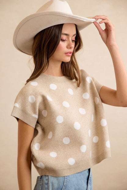 Polka Dot Knit Top