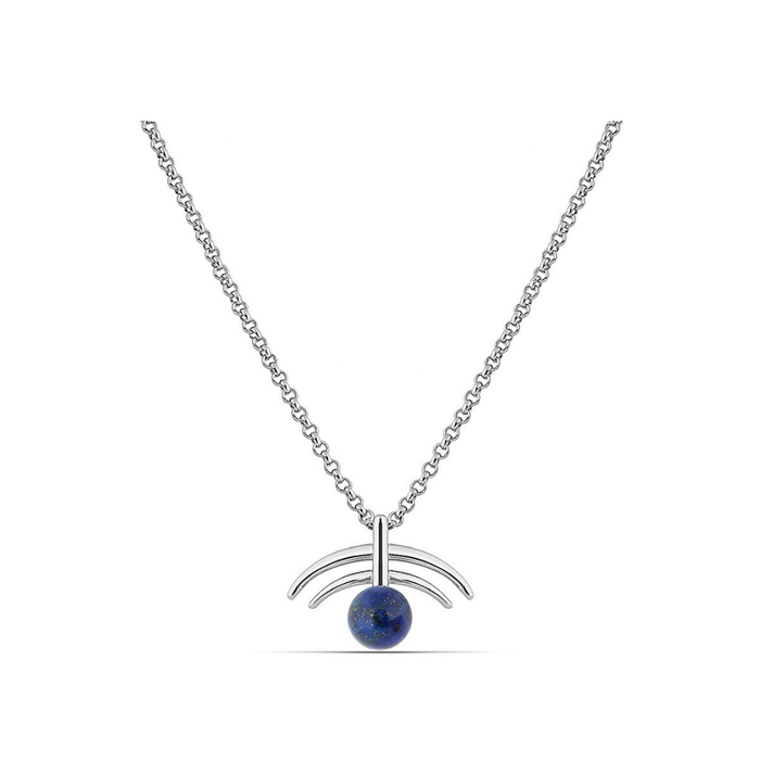 Polo Exchange Semi Precious Blue Stone Silver Necklace