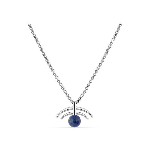 Polo Exchange Semi Precious Blue Stone Silver Necklace