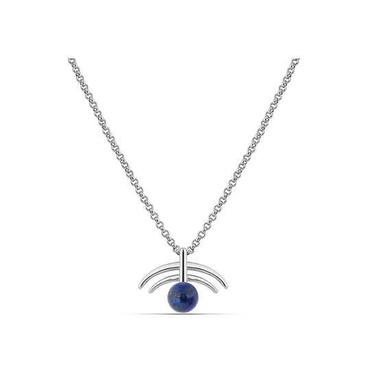 Polo Exchange Semi Precious Blue Stone Silver Necklace