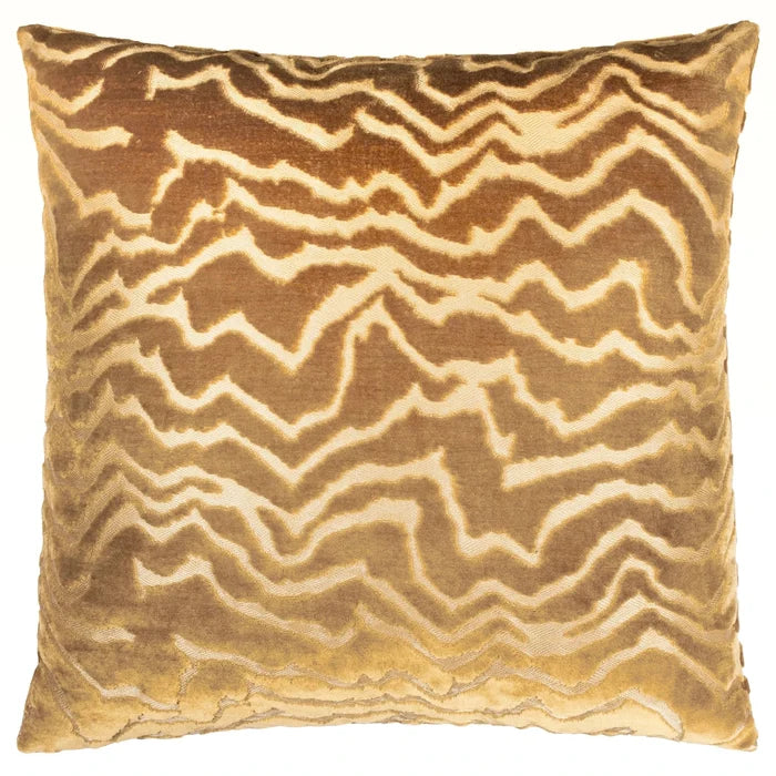 Polter Amber Velvet Pattern Feather Filled Cushion - 50x50cm Textiles