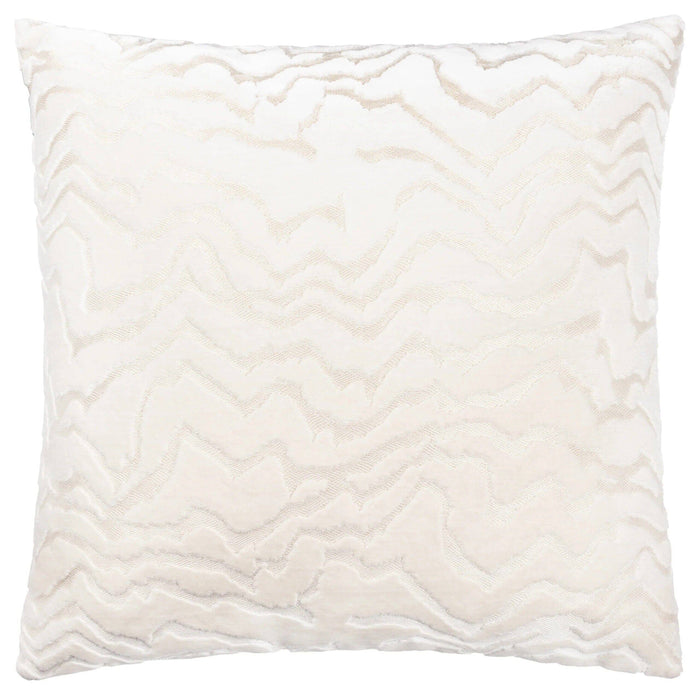 Polter White Velvet Pattern Feather Filled Cushion - 50x50cm Textiles