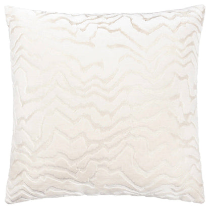 Polter White Velvet Pattern Feather Filled Cushion - 50x50cm Textiles