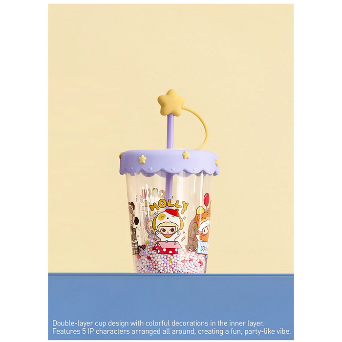 POP BEAN Pajama Party double layered shaking straw cup
