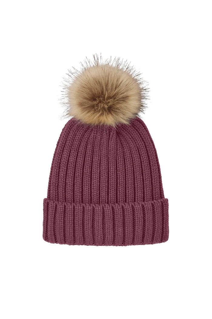 Port Authority® Faux Fur Pom Beanie