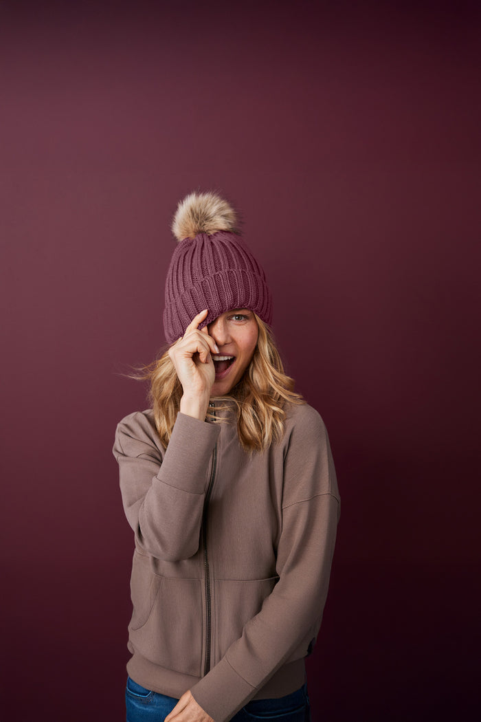 Port Authority® Faux Fur Pom Beanie