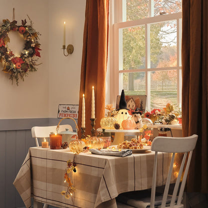 Pre Lit Pumpkin Lane Autumn Wreath & Garland