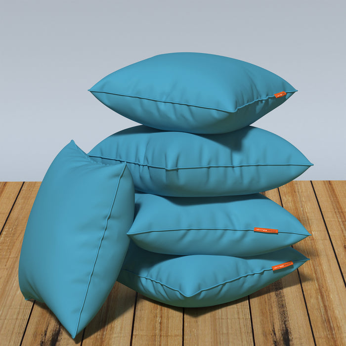 Premium|Fiber|Cushion|Fillers|Ocean|Blue|Set|of|5