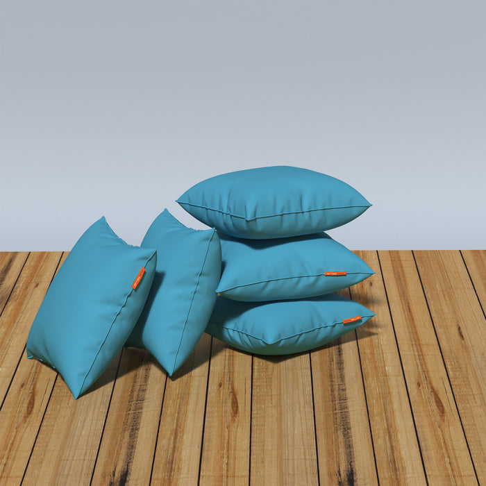 Premium|Fiber|Cushion|Fillers|Ocean|Blue|Set|of|5