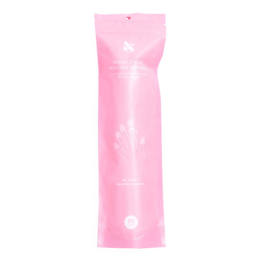Press-On Sponge Replenishment package in pink, designed for easy and mess-free press-on nail removal at home
