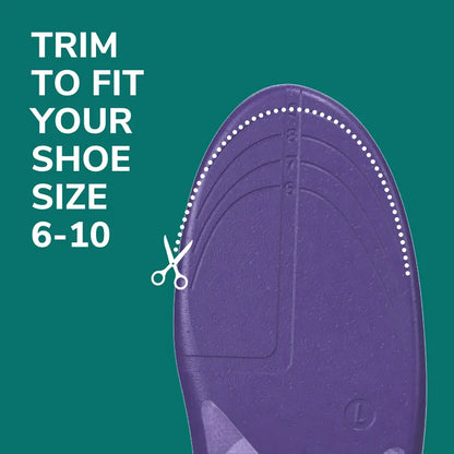 Purple protective insole with central support channel and dotted perimeter, size L