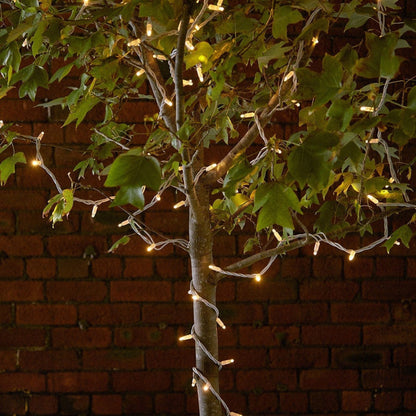 Pro Connect 20m 200 Traditional Warm White Connectable String Lights White Cable