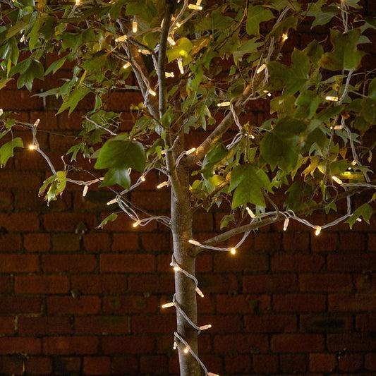 Pro Connect 20m 200 Traditional Warm White Connectable String Lights White Cable