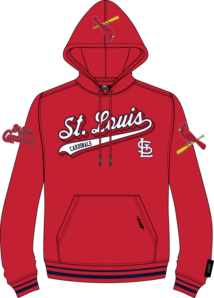 PRO STANDARD ST. LOUIS CARDINALS SCRIPT TAIL HOODIE - LSC5314436- RED