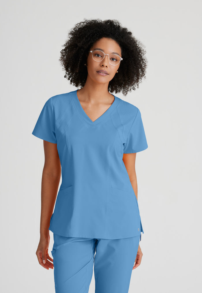 Racer Top - Ciel Blue - Grey's Anatomy Scrubs