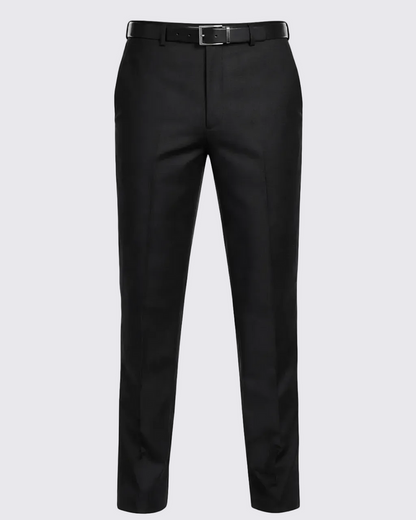 Raphael Men's Regular Classic Fit Solid Black 2 Button Mens Wool-touch Suit - The Suit Depot