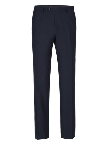 Raphael Men's Washable Flat Front Classic Fit Navy Blue Dress Pants - The Suit Depot