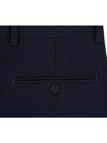 Raphael Men's Washable Flat Front Classic Fit Navy Blue Dress Pants - The Suit Depot