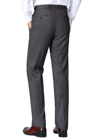 Raphael Men's Washable Flat Front Slim Fit Gray Dress Pants - The Suit Depot