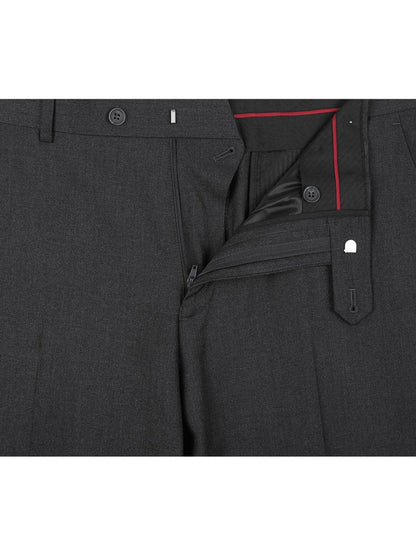 Raphael Men's Washable Flat Front Slim Fit Gray Dress Pants - The Suit Depot
