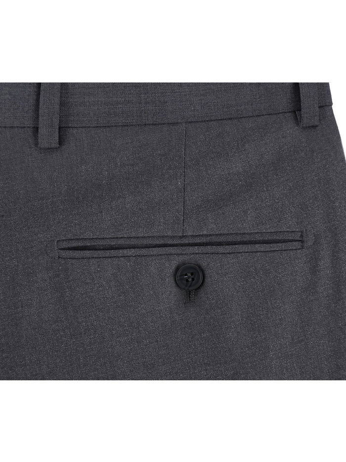 Raphael Men's Washable Flat Front Slim Fit Gray Dress Pants - The Suit Depot