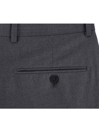 Raphael Men's Washable Flat Front Slim Fit Gray Dress Pants - The Suit Depot