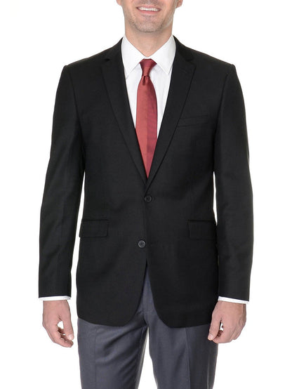 Raphael BLAZERS Raphael Regular Fit Solid Black Two Button Blazer Suit Jacket