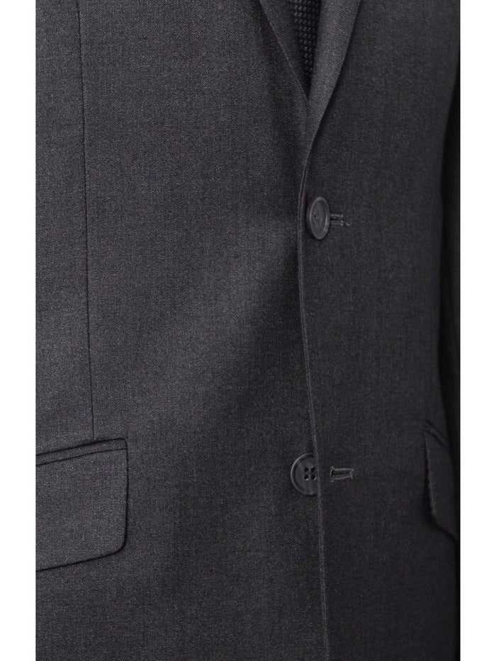 Raphael BLAZERS Raphael Slim Fit Solid Charcoal Gray Two Button Blazer Suit Jacket
